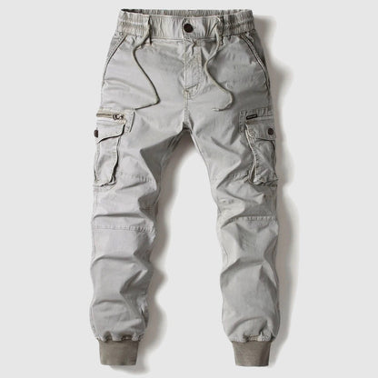Men’s Drawstring Cargo Joggers | Cuffed Utility Trousers | Relaxed Fit Cotton Blend | Casual Streetwear | Steven & Levon