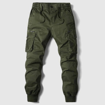 Men’s Drawstring Cargo Joggers | Cuffed Utility Trousers | Relaxed Fit Cotton Blend | Casual Streetwear | Steven & Levon