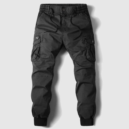Men’s Drawstring Cargo Joggers | Cuffed Utility Trousers | Relaxed Fit Cotton Blend | Casual Streetwear | Steven & Levon