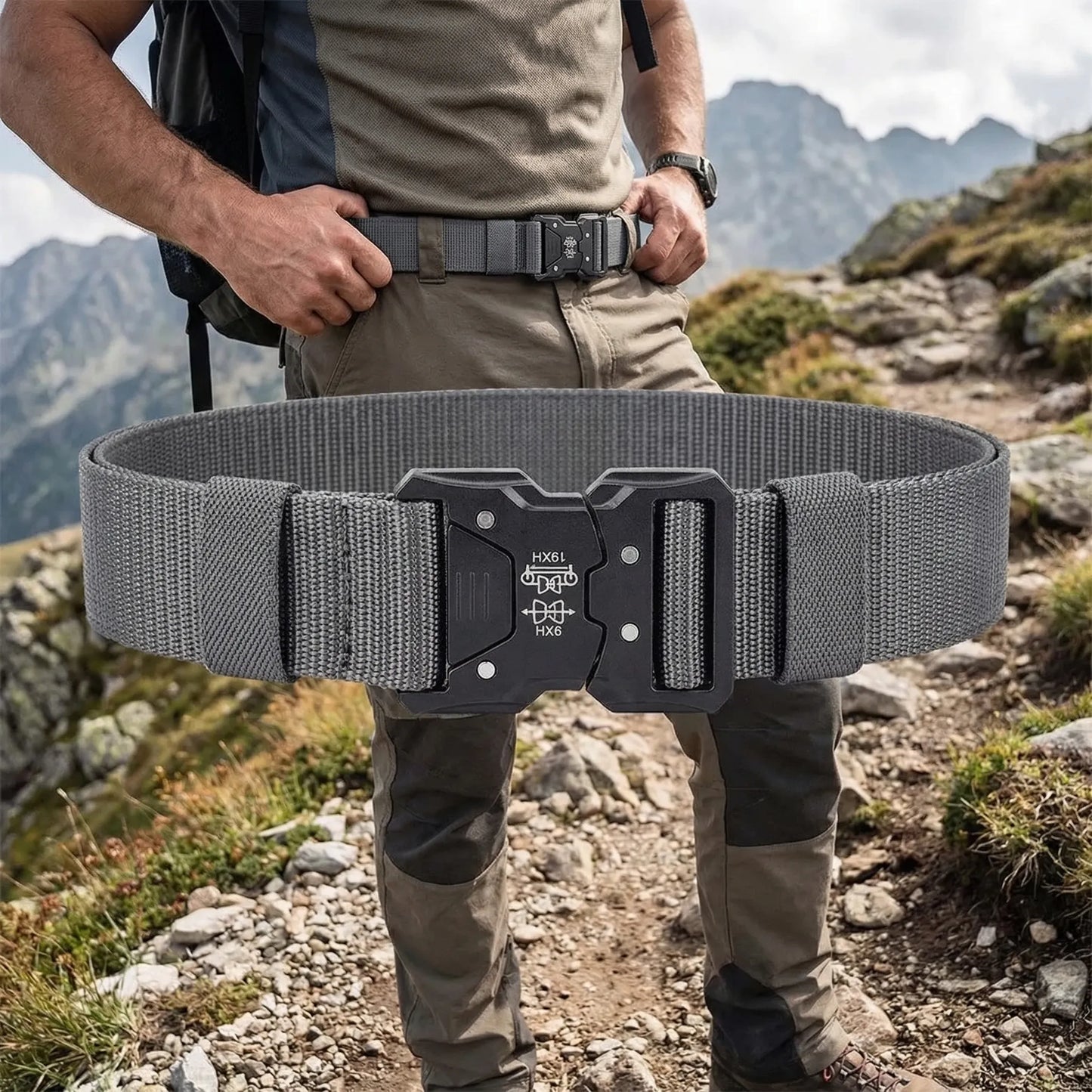 Tactvura - Woven Tactical Belt With Quick-Release Buckle  Outdoor Adventure Wear