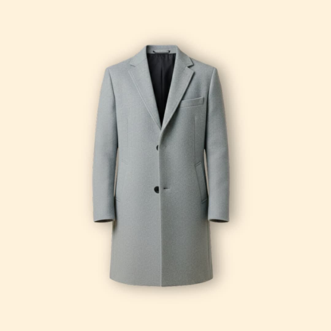 Men's Tailored Long Coat | Classic Fit | Smart Formal Overcoat | Steven & Levon