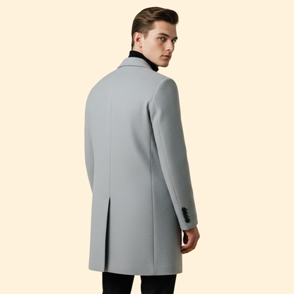 Men's Tailored Long Coat | Classic Fit | Smart Formal Overcoat | Steven & Levon