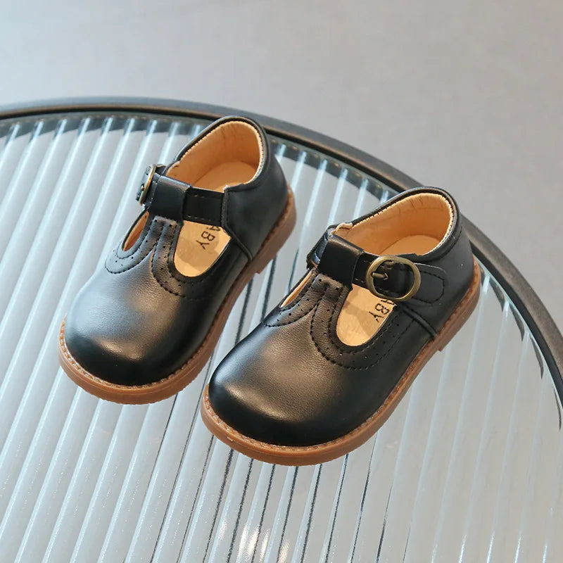 Girls T-Strap Oxford Shoes | PU Leather | School Girls T-Strap Oxford Shoes | PU Leather | School Dress Shoes | Buckle Strap | Brown | Steven & LevonShoes | Buckle Strap | Brown | Steven & Levon