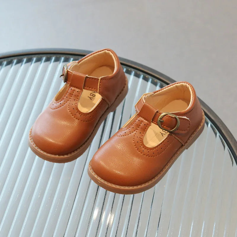 Girls T-Strap Oxford Shoes | PU Leather | School Girls T-Strap Oxford Shoes | PU Leather | School Dress Shoes | Buckle Strap | Brown | Steven & LevonShoes | Buckle Strap | Brown | Steven & Levon