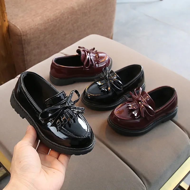 Girls Patent Leather Loafers | Tassel School Dress Shoes | Slip-On Party Shoes | Steven & Levon