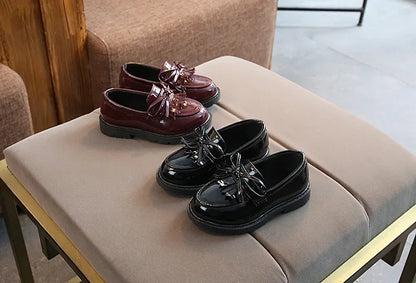 Girls Patent Leather Loafers | Tassel School Dress Shoes | Slip-On Party Shoes | Steven & Levon