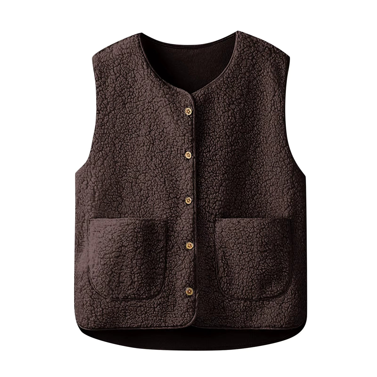 Women's Teddy Fleece Vest | Warm Polyester | Sleeveless Pockets | Steven & Levon