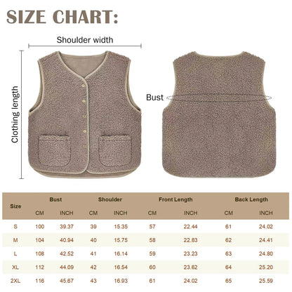 Women's Teddy Fleece Vest | Warm Polyester | Sleeveless Pockets | Steven & Levon