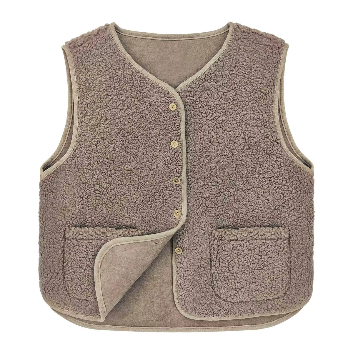 Women's Teddy Fleece Vest | Warm Polyester | Sleeveless Pockets | Steven & Levon