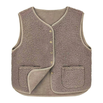 Women's Teddy Fleece Vest | Warm Polyester | Sleeveless Pockets | Steven & Levon