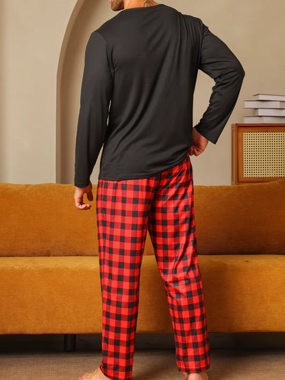 Checkered Sleepwear | Men's Pajama | Cotton Blend | Long Sleeve | Relaxed Fit | Steven & Levon