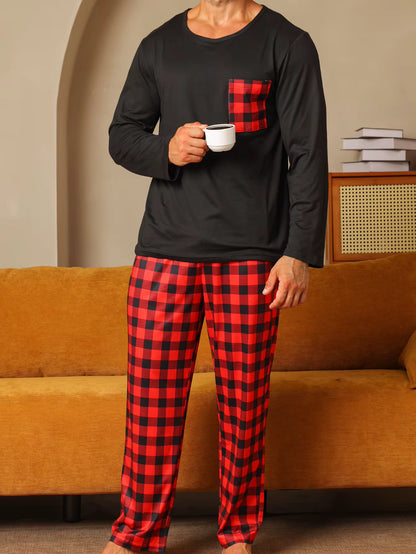 Checkered Sleepwear | Men's Pajama | Cotton Blend | Long Sleeve | Relaxed Fit | Steven & Levon