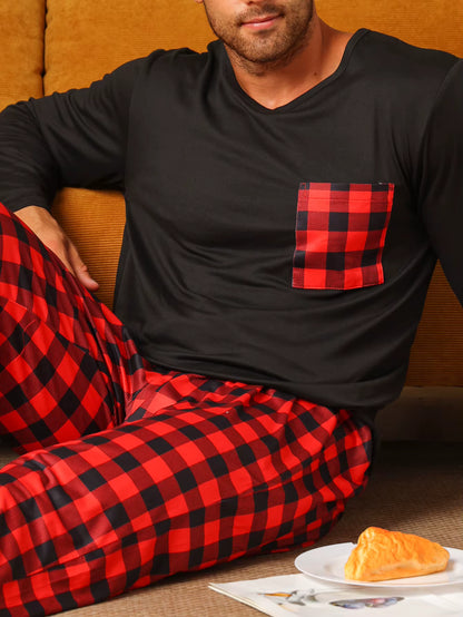 Checkered Sleepwear | Men's Pajama | Cotton Blend | Long Sleeve | Relaxed Fit | Steven & Levon
