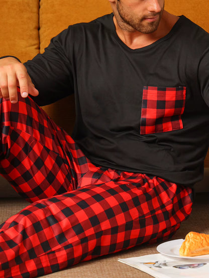 Checkered Sleepwear | Men's Pajama | Cotton Blend | Long Sleeve | Relaxed Fit | Steven & Levon
