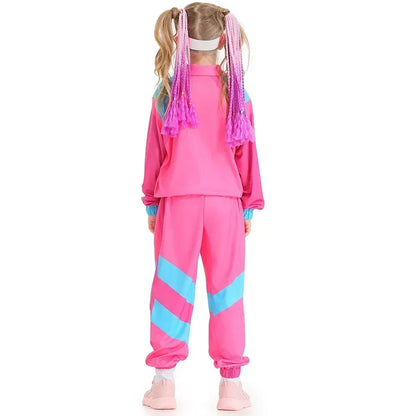Retro Tracksuit Set | Unisex | Polyester Blend | 80s Hip Hop Blue & Pink 2-Piece | Steven & Levon
