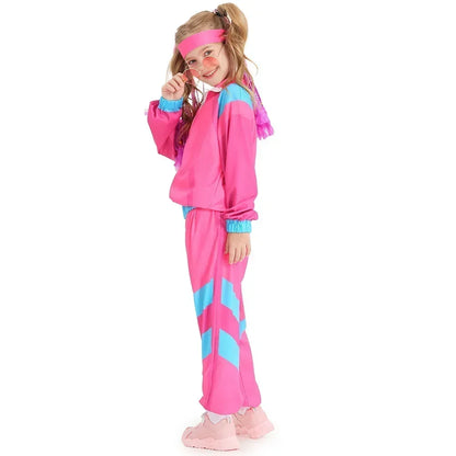 Retro Tracksuit Set | Unisex | Polyester Blend | 80s Hip Hop Blue & Pink 2-Piece | Steven & Levon