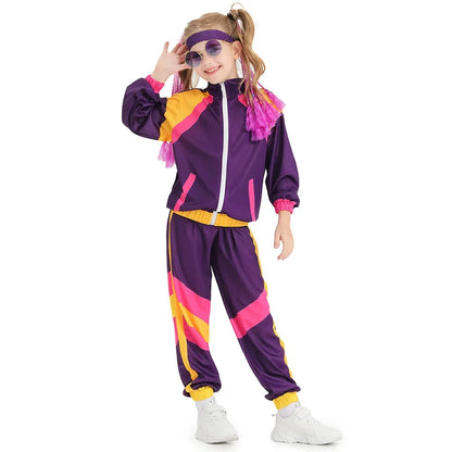 Retro Tracksuit Set | Unisex | Polyester Blend | 80s Hip Hop Blue & Pink 2-Piece | Steven & Levon