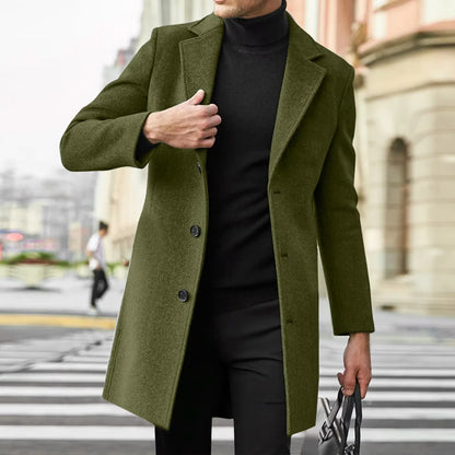 Warm Winter Coat | Wool Blend Casual Business Overcoat | Men Peacoat | Steven & Levon