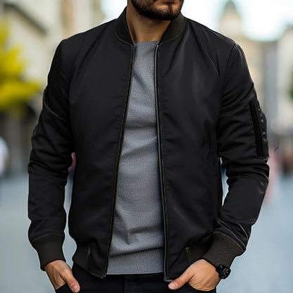 Men's Zip-Up Jacket | Men | Ribbed Cuffs | Casual Lightweight Coat | Steven & Levon