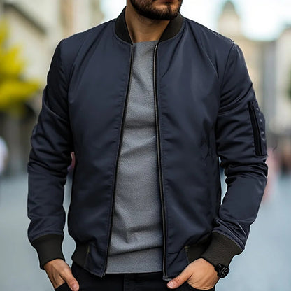 Men's Zip-Up Jacket | Men | Ribbed Cuffs | Casual Lightweight Coat | Steven & Levon
