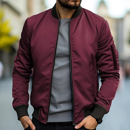 Men's Zip-Up Jacket | Men | Ribbed Cuffs | Casual Lightweight Coat | Steven & Levon