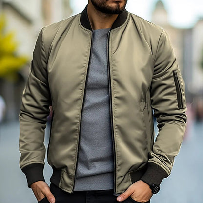Men's Zip-Up Jacket | Men | Ribbed Cuffs | Casual Lightweight Coat | Steven & Levon