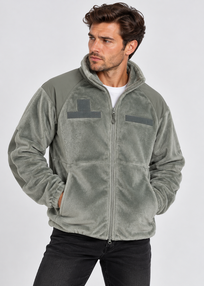 Men's Fleece Softshell Jacket | Full Zip | Stand Collar | Geometric Pattern | Steven & Levon