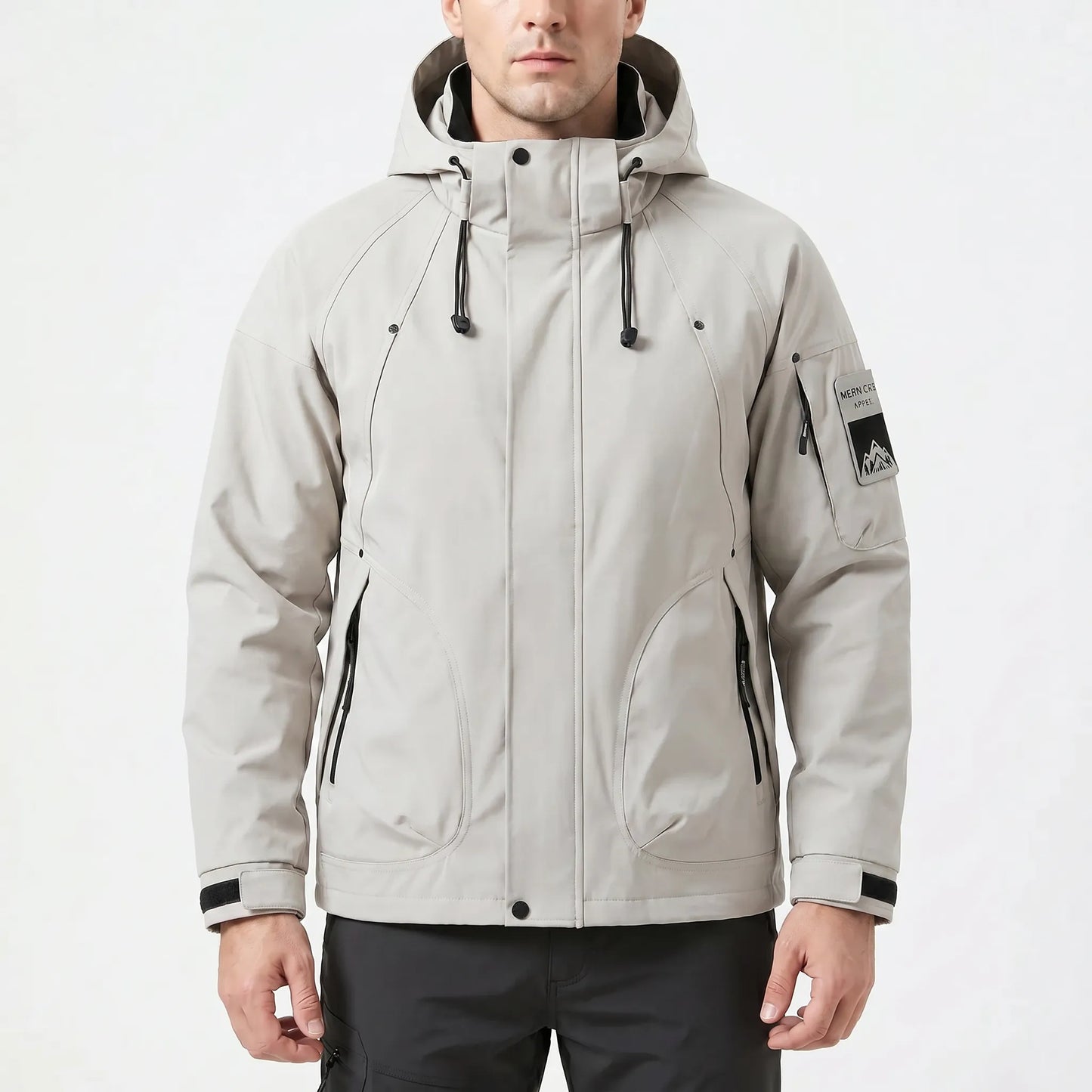 Trailvenx - Hooded Zip-Up Softshell Windbreaker  Outdoor Hiking