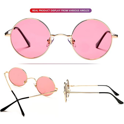 Round Polarized Sunglasses | Unisex | Lightweight Metal Frame | UV Protection | Everyday Eyewear | Steven & Levon