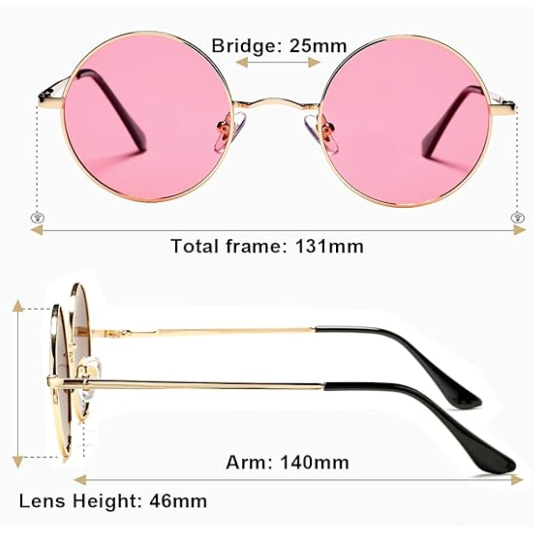 Round Polarized Sunglasses | Unisex | Lightweight Metal Frame | UV Protection | Everyday Eyewear | Steven & Levon