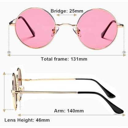 Round Polarized Sunglasses | Unisex | Lightweight Metal Frame | UV Protection | Everyday Eyewear | Steven & Levon