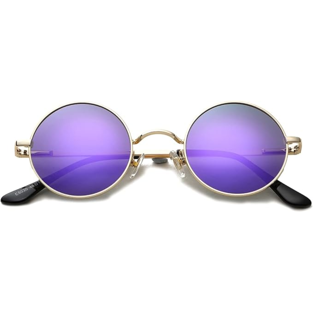 Round Polarized Sunglasses | Unisex | Lightweight Metal Frame | UV Protection | Everyday Eyewear | Steven & Levon