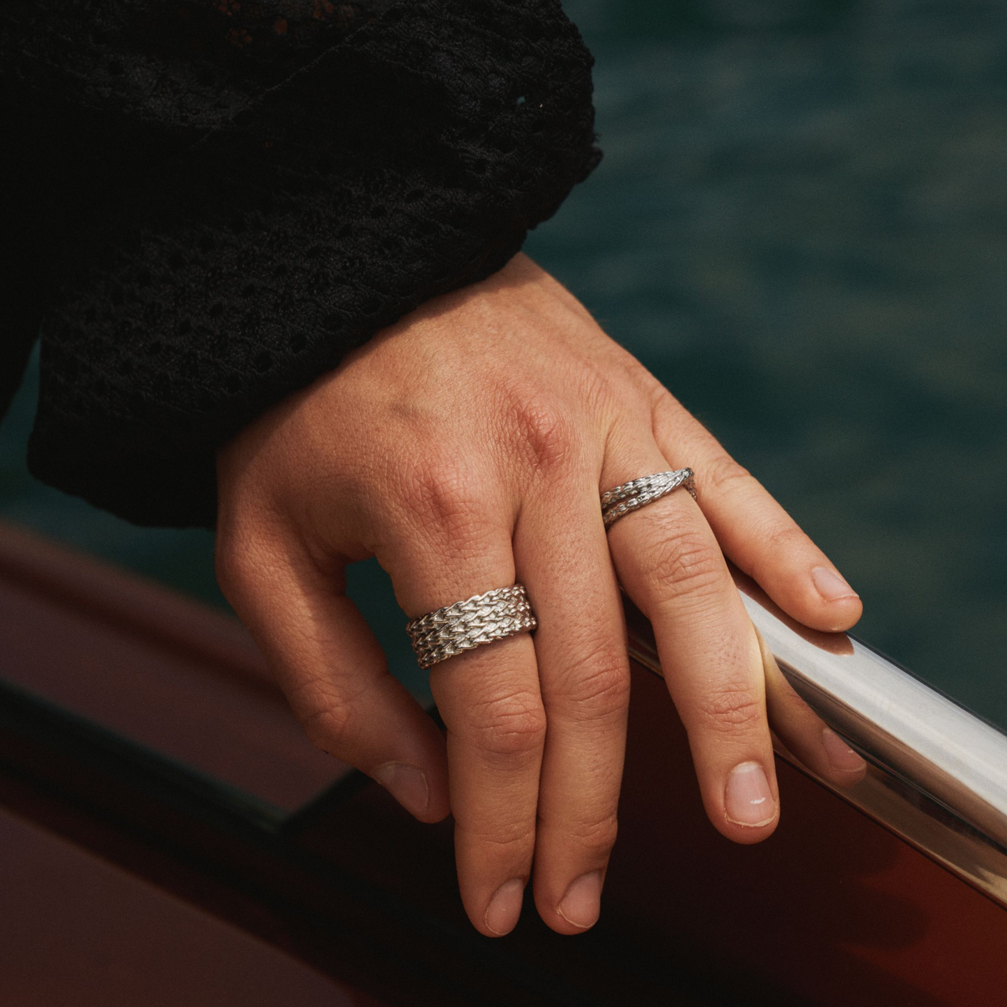 Rope Wrap Ring | Silver | Unisex | Stainless Steel | Twisted Design | Steven & Levon