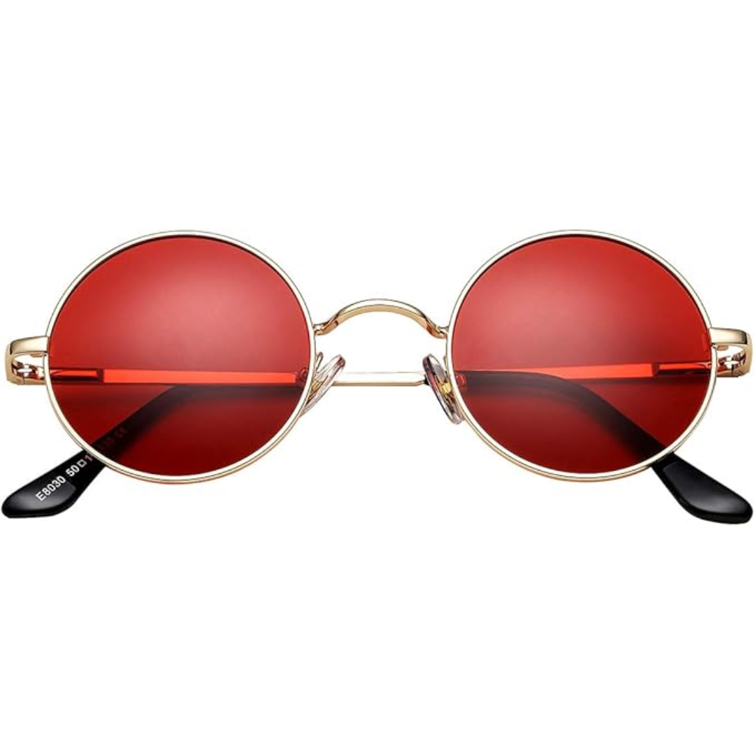 Round Polarized Sunglasses | Unisex | Lightweight Metal Frame | UV Protection | Everyday Eyewear | Steven & Levon