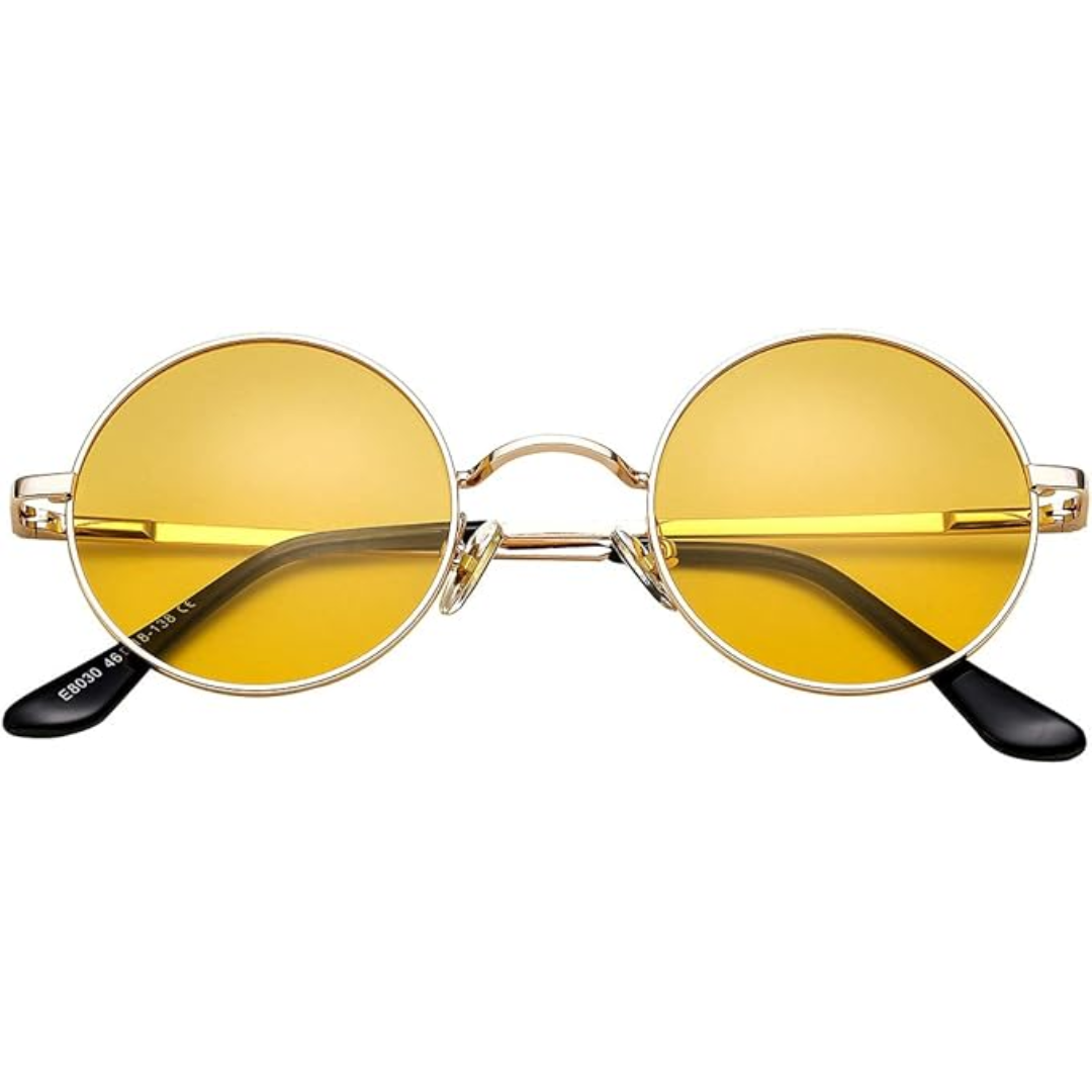 Round Polarized Sunglasses | Unisex | Lightweight Metal Frame | UV Protection | Everyday Eyewear | Steven & Levon