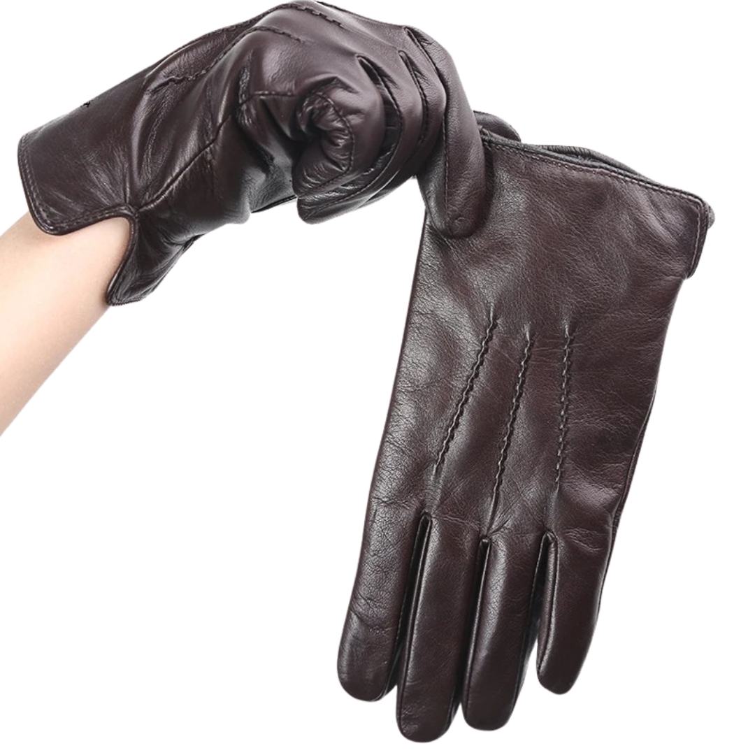 Black Leather Gloves | Men | Sheepskin Leather | Warm Winter Gloves | Classic Style | Steven & Levon