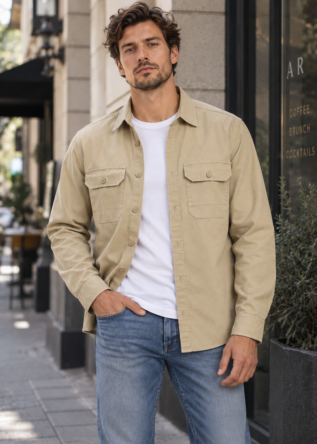 Men's Cotton Casual Shirt | Cotton | Relaxed Fit Button-Up | Everyday Smart Casual | Steven & Levon