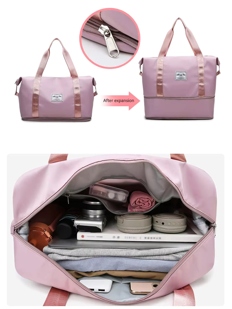 Women's Travel Duffle Bag | Waterproof Nylon | Large Capacity Gym Bag | Steven & Levon