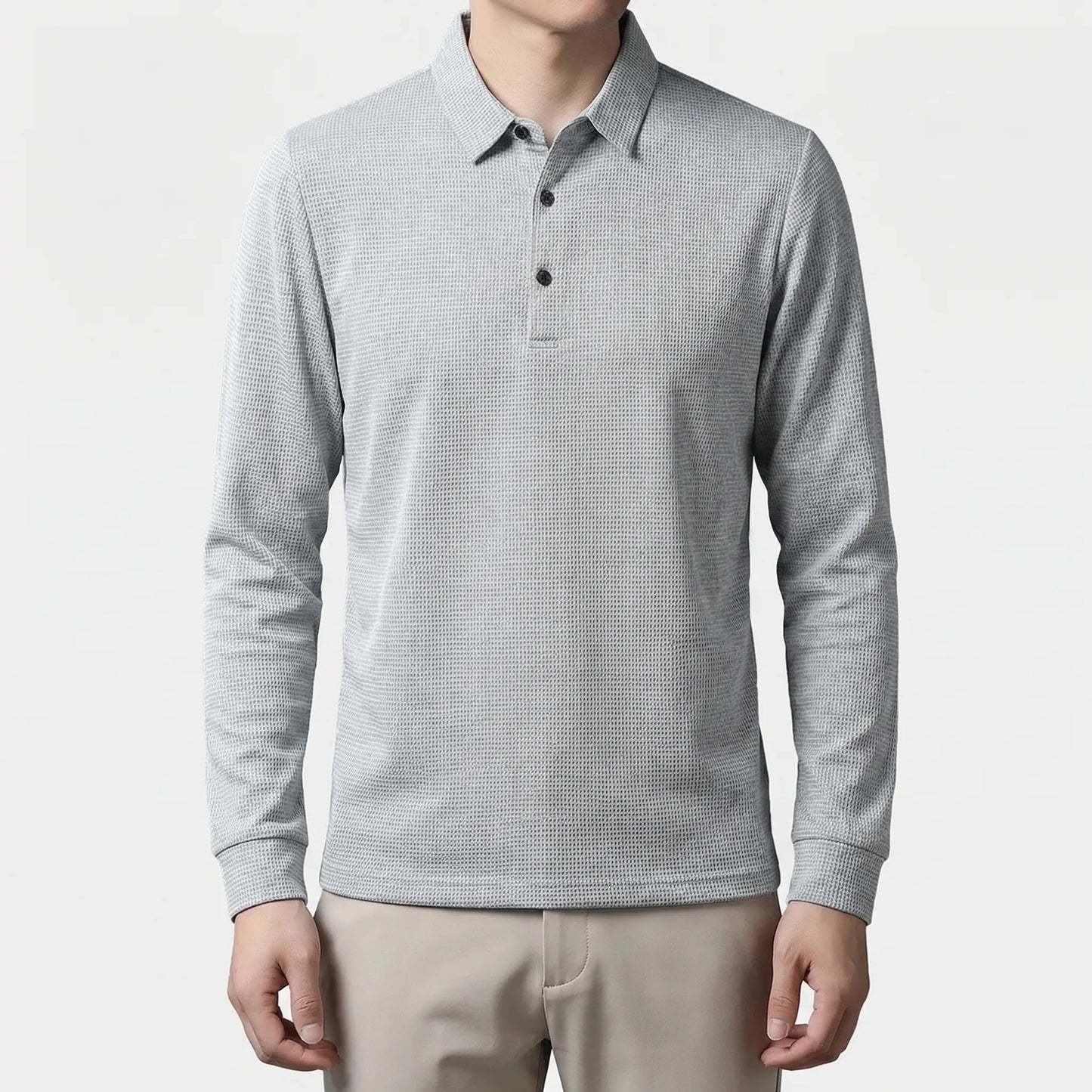 Veltoro - Long Sleeve Collared Polo Top  Smart Casual Dressing
