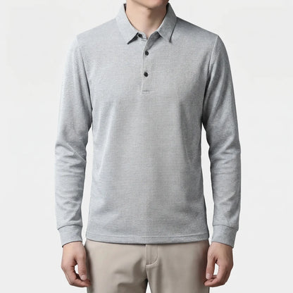Veltoro - Long Sleeve Collared Polo Top  Smart Casual Dressing