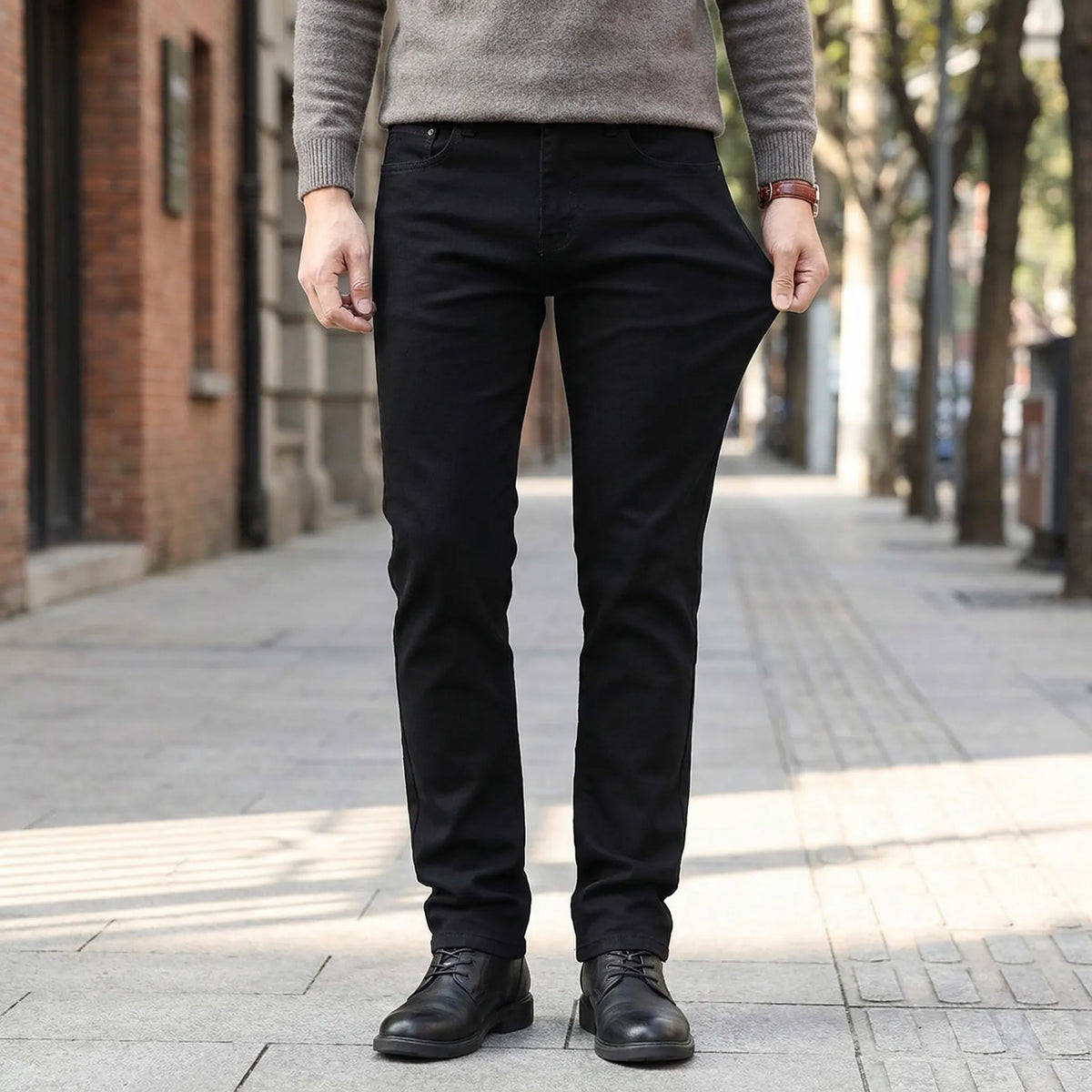 Veltrix - Slim Fit Black Stretch Jeans  Everyday Casual Wear