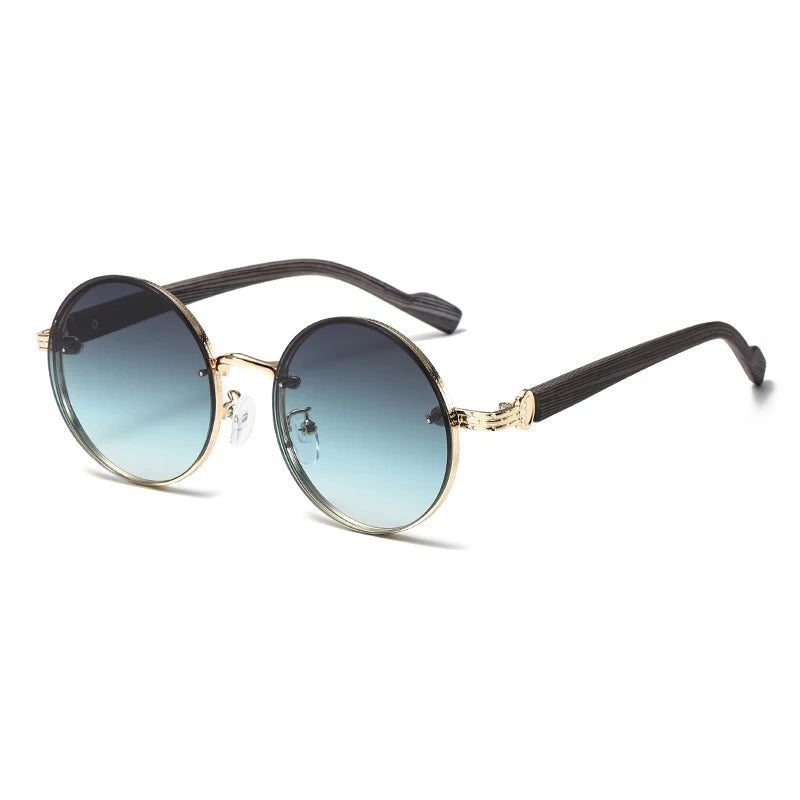 Vintage Round Sunglasses | Unisex | Metal Frame | UV400 Gradient Lenses | Classic Designer Eyewear | Steven & Levon