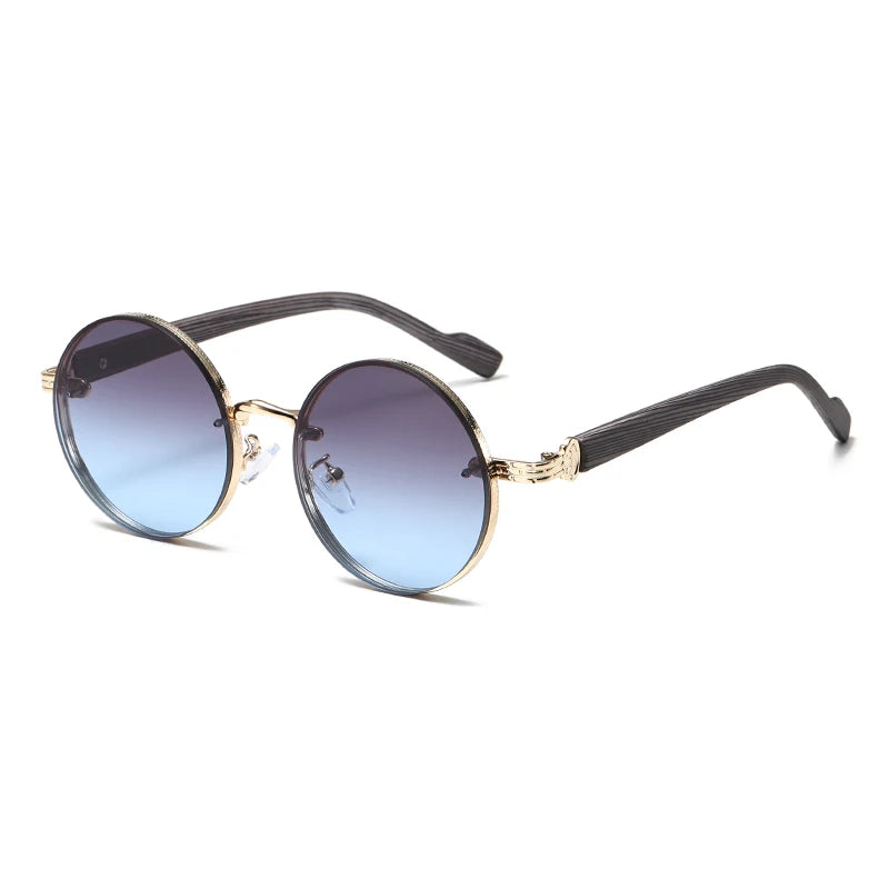 Vintage Round Sunglasses | Unisex | Metal Frame | UV400 Gradient Lenses | Classic Designer Eyewear | Steven & Levon