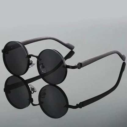 Vintage Round Sunglasses | Unisex | Metal Frame | UV400 Gradient Lenses | Classic Designer Eyewear | Steven & Levon