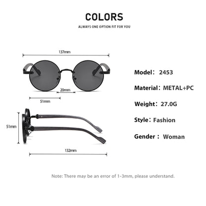 Vintage Round Sunglasses | Unisex | Metal Frame | UV400 Gradient Lenses | Classic Designer Eyewear | Steven & Levon