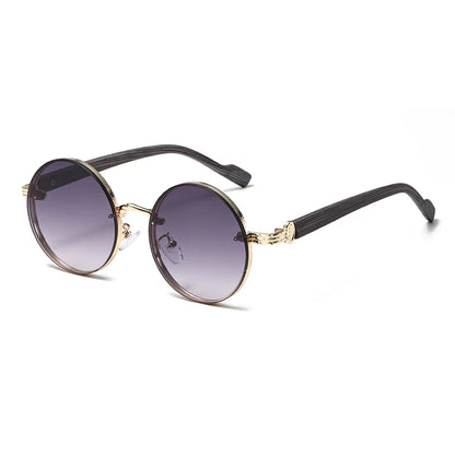 Vintage Round Sunglasses | Unisex | Metal Frame | UV400 Gradient Lenses | Classic Designer Eyewear | Steven & Levon