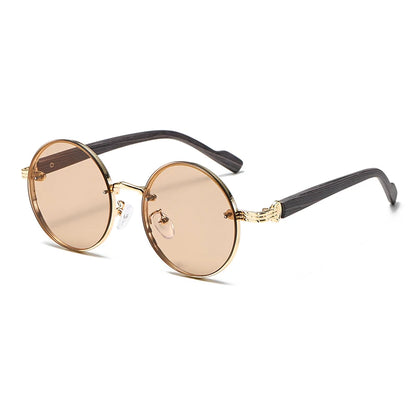 Vintage Round Sunglasses | Unisex | Metal Frame | UV400 Gradient Lenses | Classic Designer Eyewear | Steven & Levon