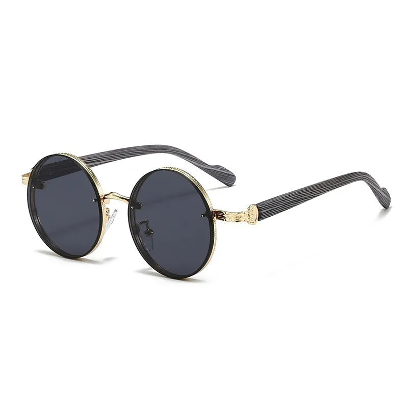 Vintage Round Sunglasses | Unisex | Metal Frame | UV400 Gradient Lenses | Classic Designer Eyewear | Steven & Levon