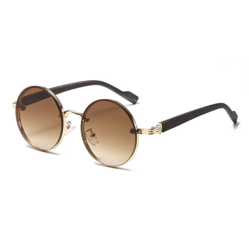 Vintage Round Sunglasses | Unisex | Metal Frame | UV400 Gradient Lenses | Classic Designer Eyewear | Steven & Levon