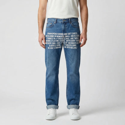 Verseflex - Wide Leg Printed Denim Jeans  Streetwear Casual Outfits